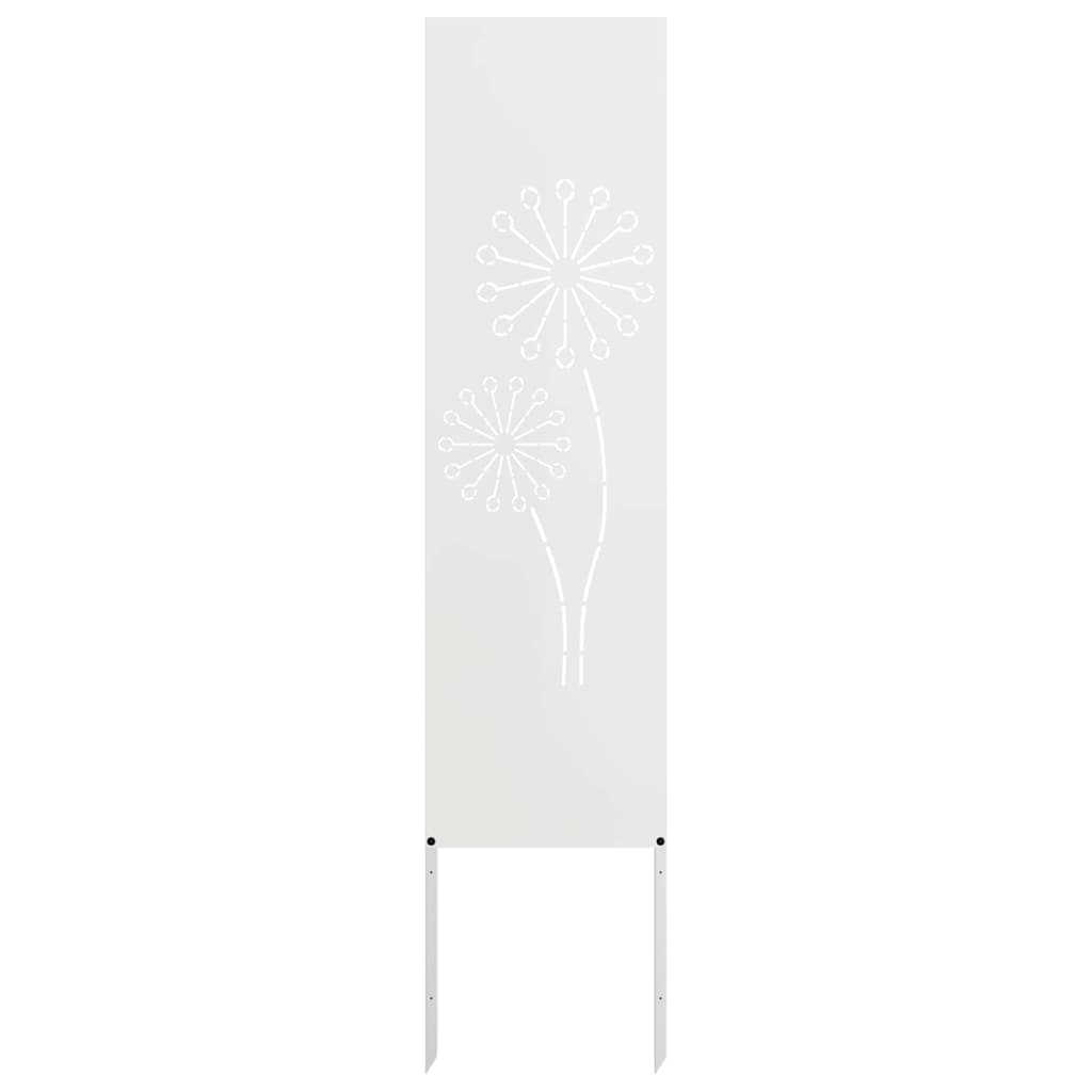VidaXL brise-vue de jardin chantourné blanc 32 x 140 cm acier laminé à froid