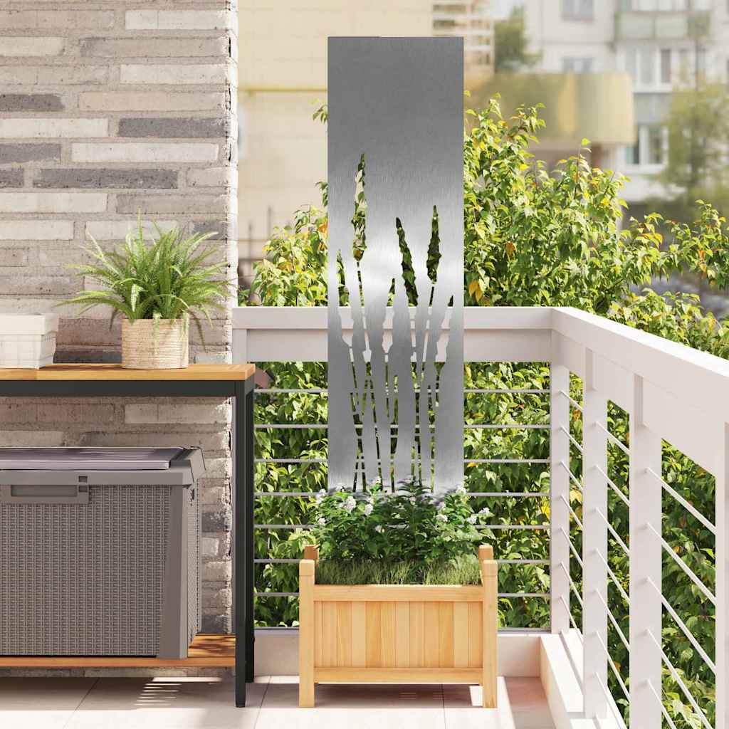 VidaXL brise-vue de jardin chantourné argent 32 x 140 cm acier inoxydable