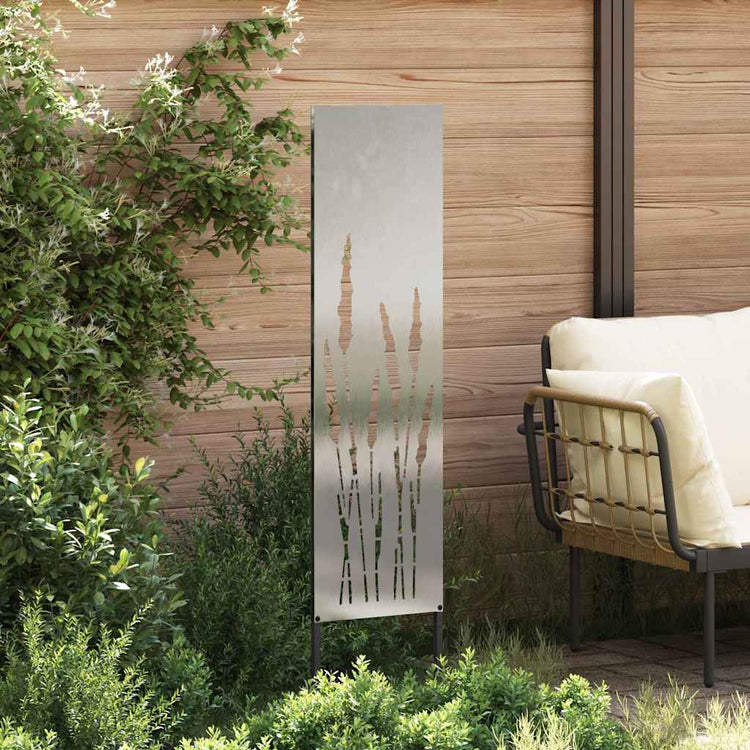 VidaXL brise-vue de jardin chantourné argent 32 x 140 cm acier inoxydable