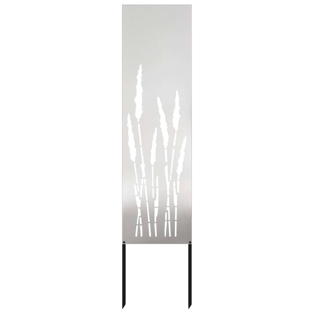 VidaXL brise-vue de jardin chantourné argent 32 x 140 cm acier inoxydable