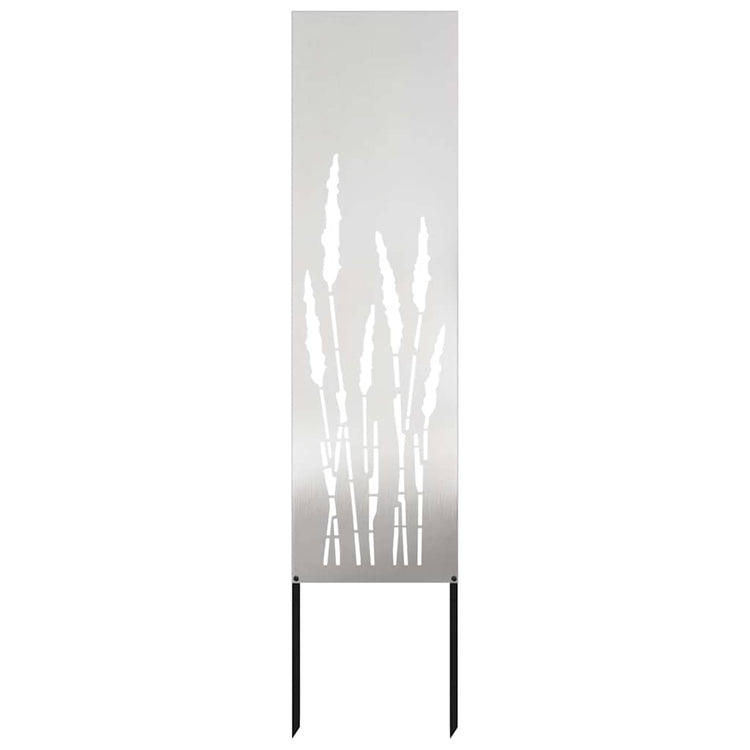 VidaXL brise-vue de jardin chantourné argent 32 x 140 cm acier inoxydable