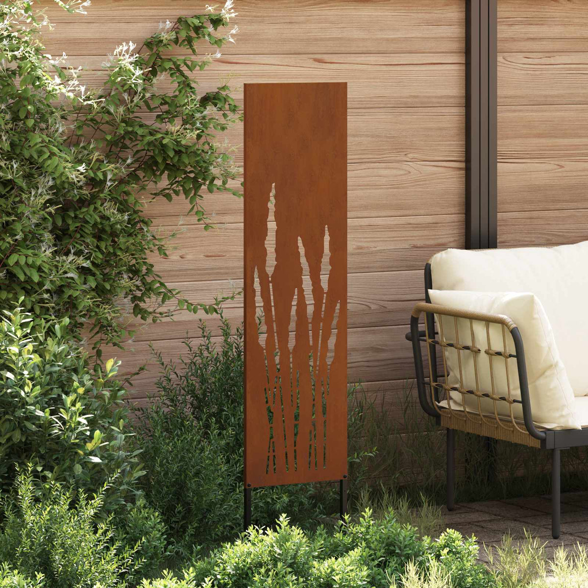 VidaXL brise-vue de jardin chantourné rouillé 32 x 140 cm acier corten