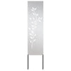 VidaXL brise-vue de jardin fleurs argent 32 x 140 cm acier inoxydable