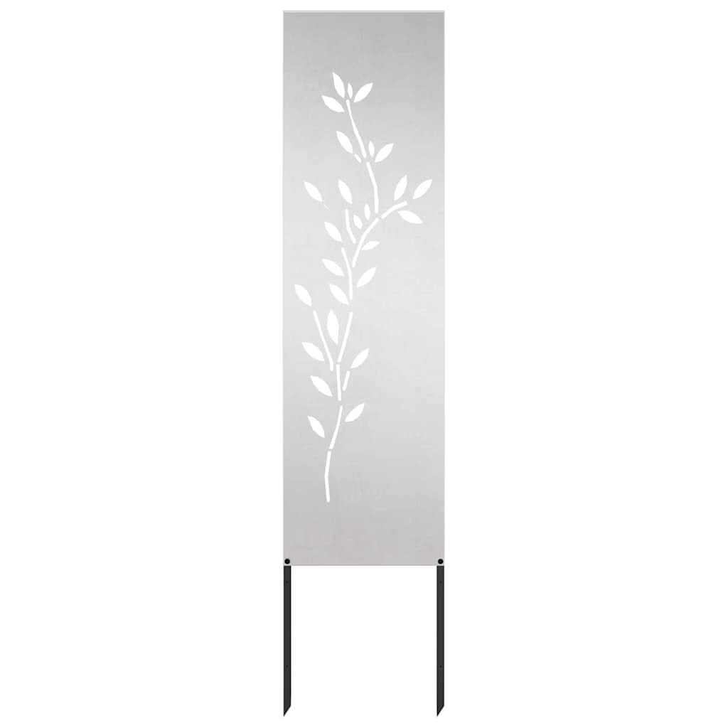 VidaXL brise-vue de jardin fleurs argent 32 x 140 cm acier inoxydable