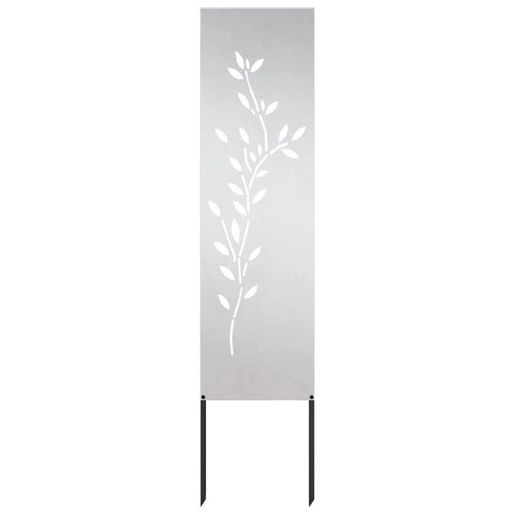VidaXL brise-vue de jardin fleurs argent 32 x 140 cm acier inoxydable