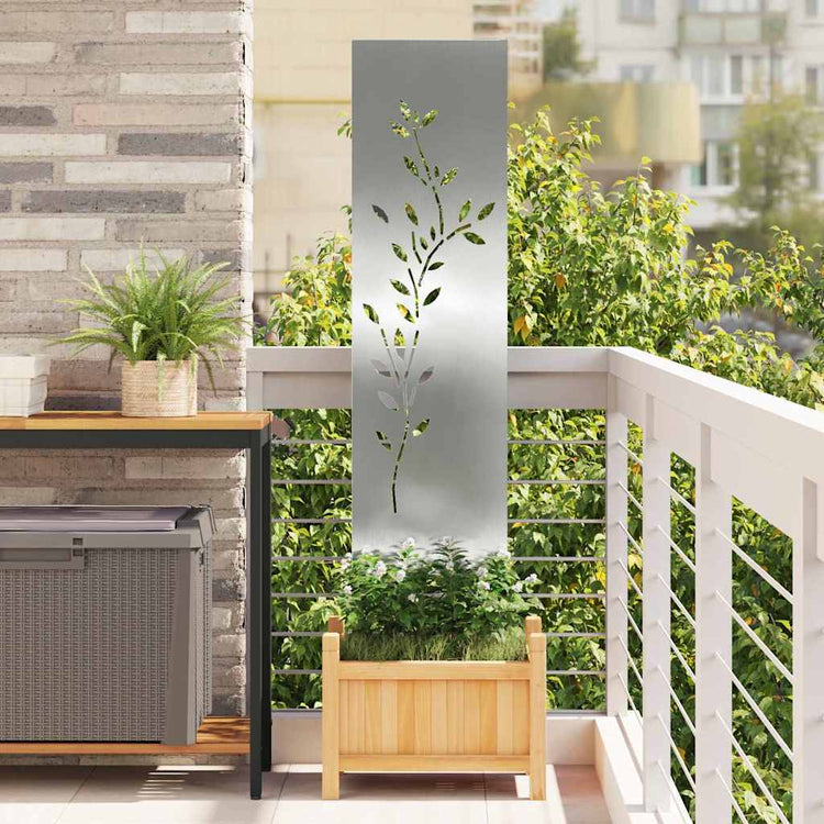 Vidaxxl brise-vue de jardin argent 32 x 140 cm en acier galvanisé