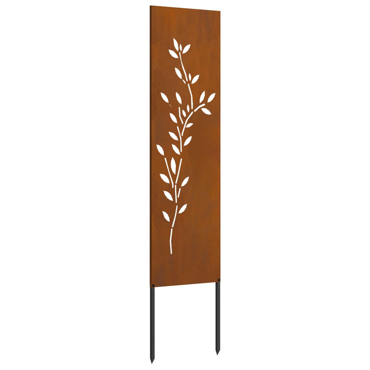 Vidaxxl brise-vue de jardin fleurs rouillées 32 x 140 cm acier corten