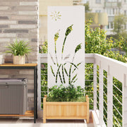 VidaXL brise-vue de jardin chantourné blanc 50 x 140 cm acier laminé à froid - afbeelding 1