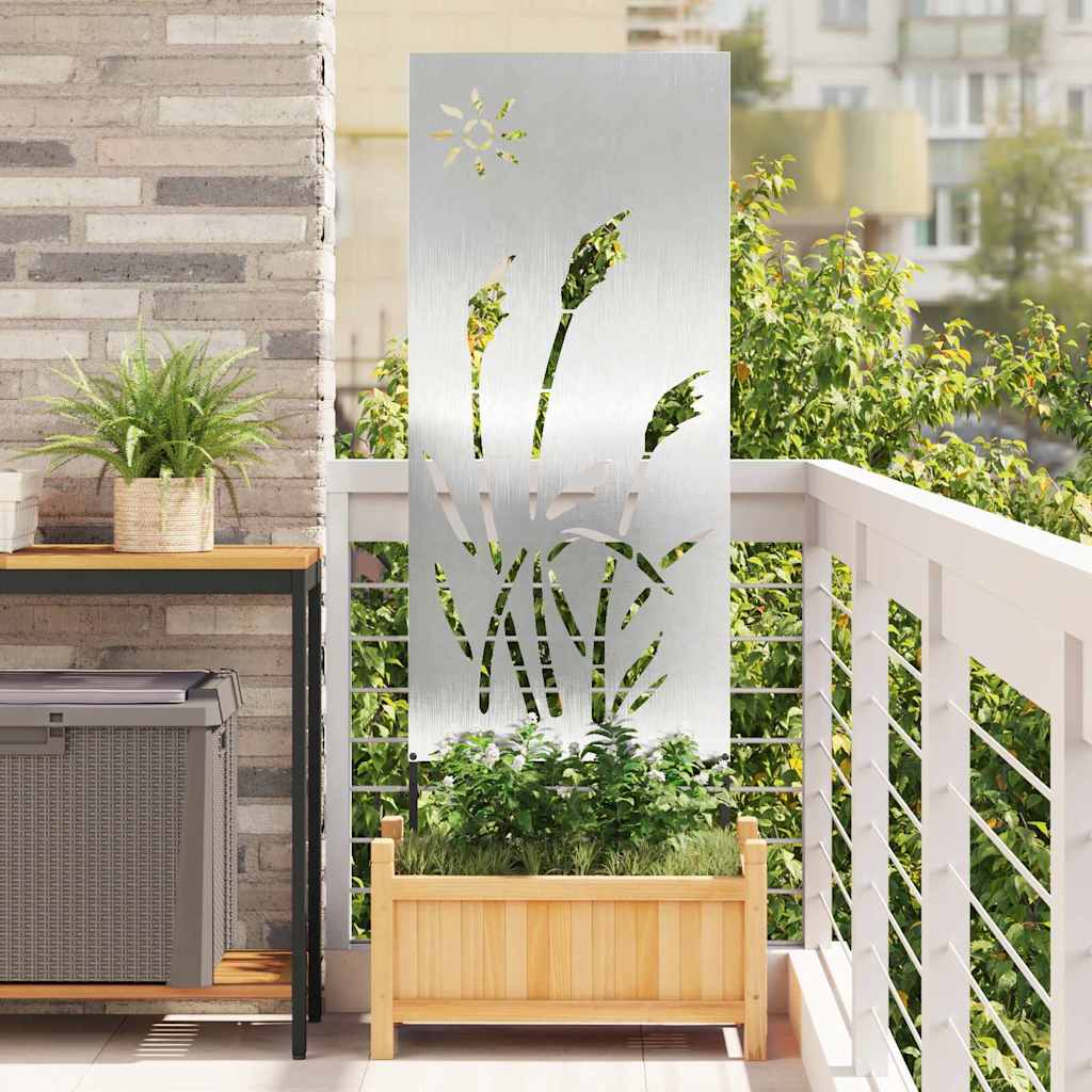 VidaXL brise-vue de jardin chantourné argent 50 x 140 cm acier inoxydable