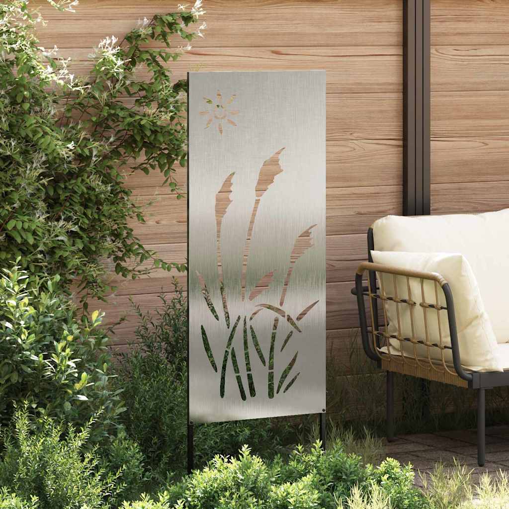 VidaXL brise-vue de jardin chantourné argent 50 x 140 cm acier inoxydable