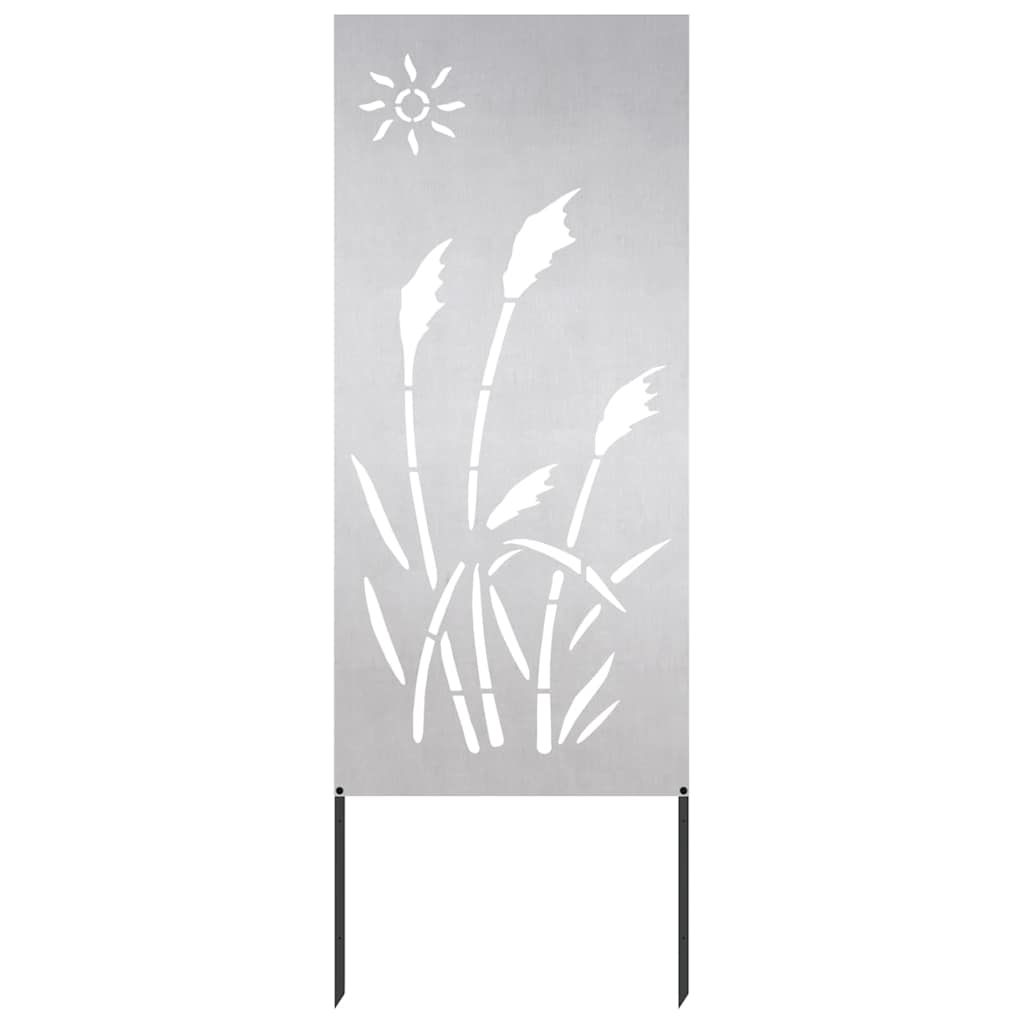 VidaXL brise-vue de jardin chantourné argent 50 x 140 cm acier inoxydable
