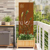 Vidaxxl brise-vue de jardin chantourné rouillé 50 x 140 cm acier corten