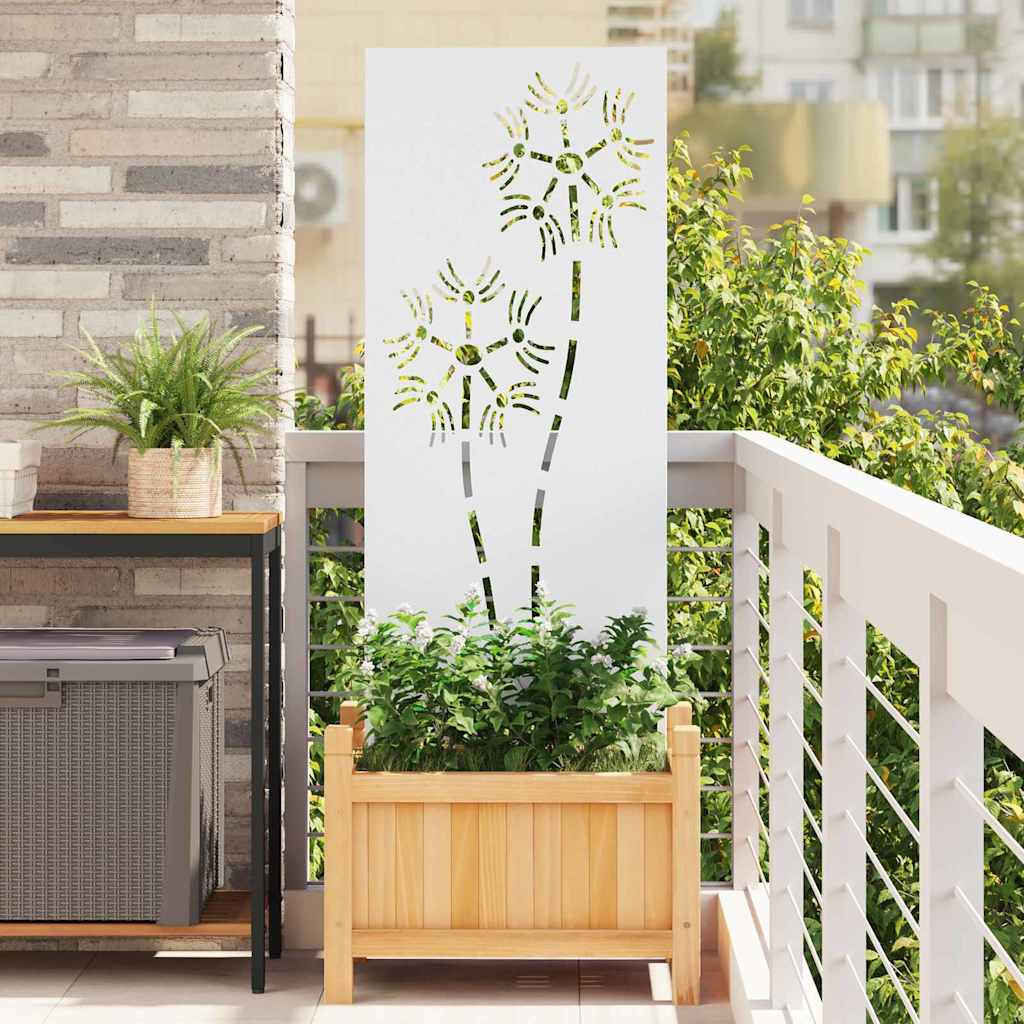 VidaXL brise-vue de jardin chantourné blanc 50 x 140 cm acier laminé à froid