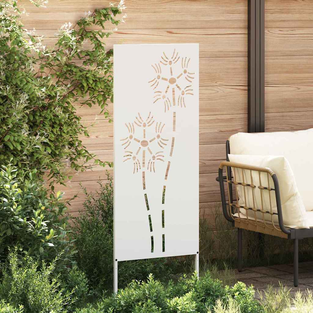 VidaXL brise-vue de jardin chantourné blanc 50 x 140 cm acier laminé à froid