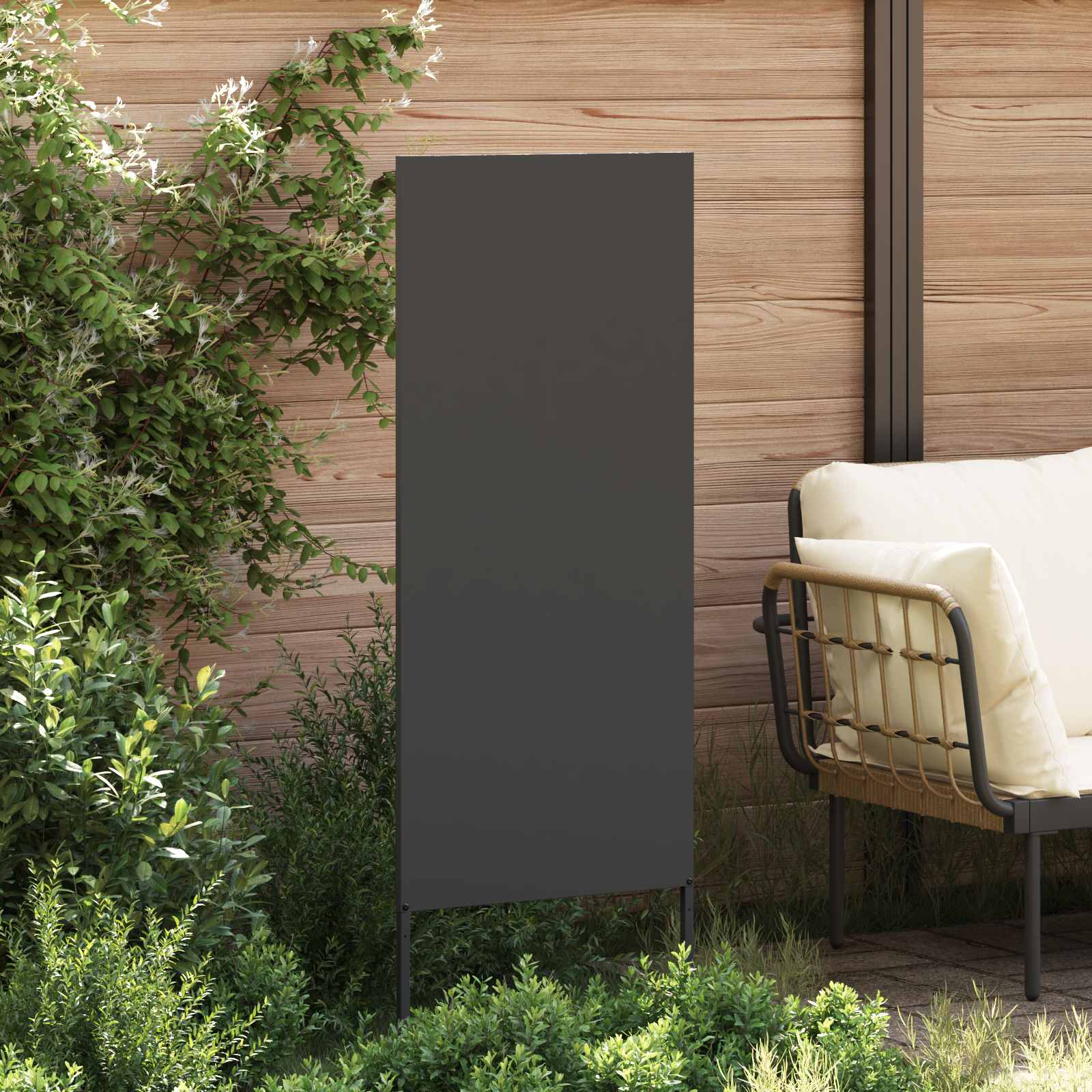 Vidaxxl brise-vue de jardin noir 50 x 140 cm acier laminé à froid