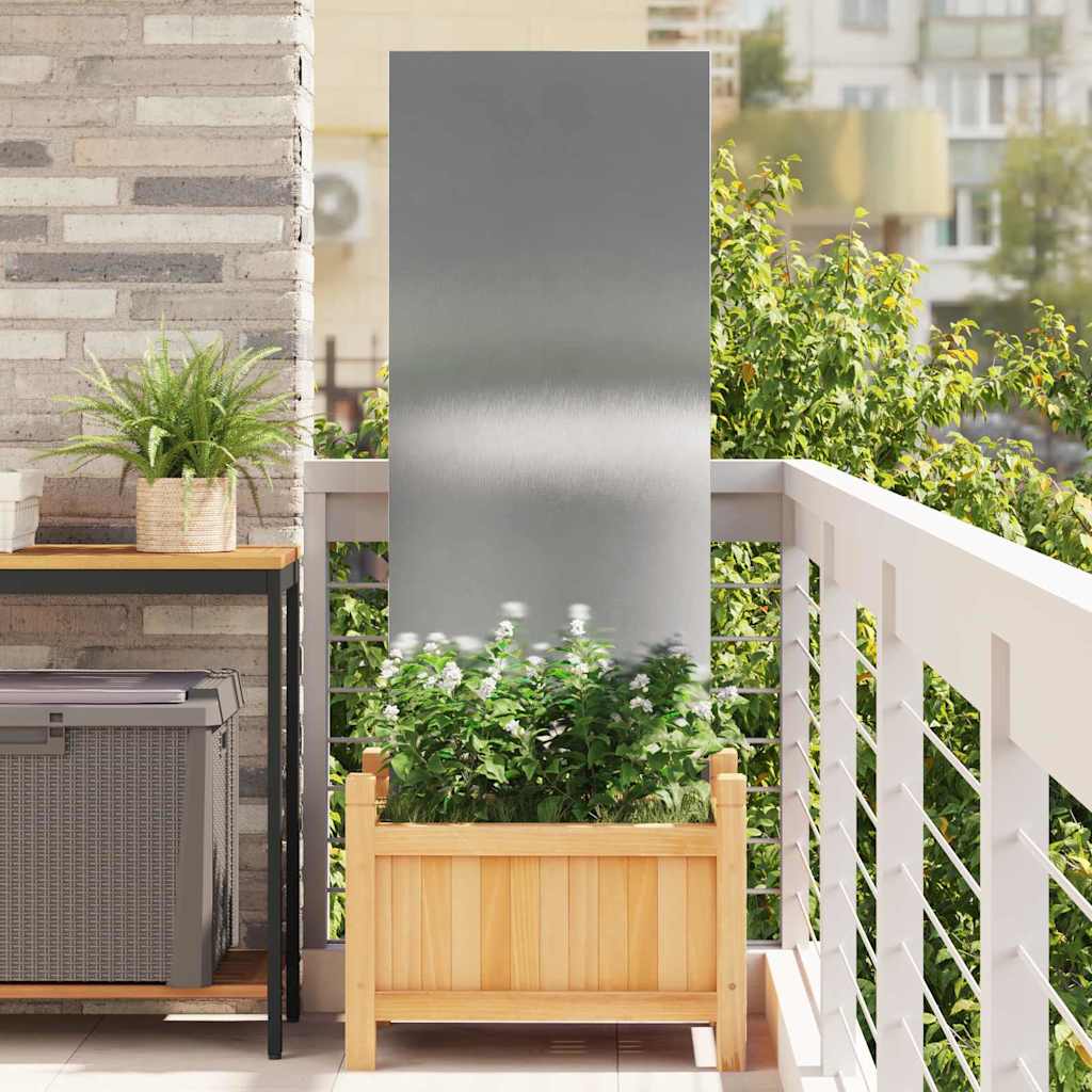 VidaXL brise-vue de jardin chantourné argent 50 x 140 cm acier inoxydable