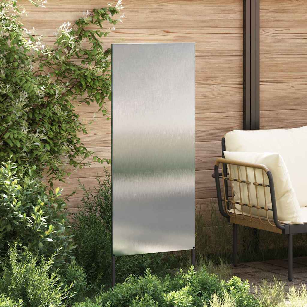 VidaXL brise-vue de jardin chantourné argent 50 x 140 cm acier inoxydable