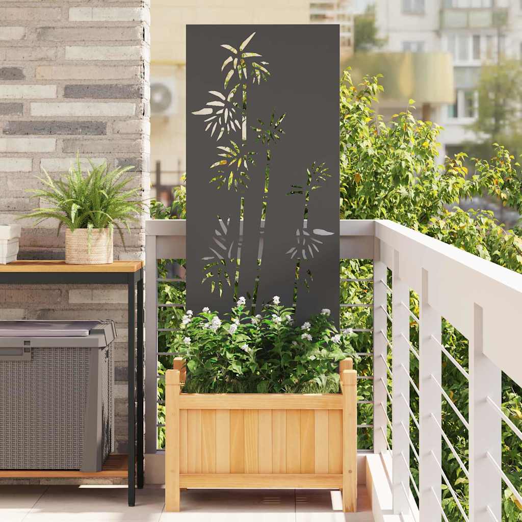 Vidaxxl brise-vue de jardin fleurs noir 50 x 140 cm acier laminé à froid