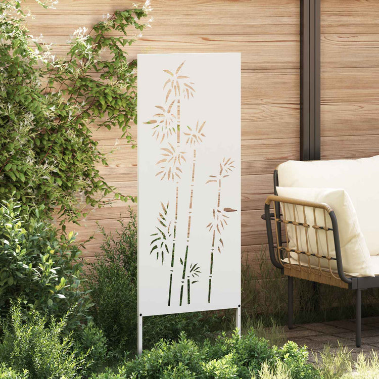 Vidaxxl brise-vue de jardin fleurs blanc 50 x 140 cm acier laminé à froid