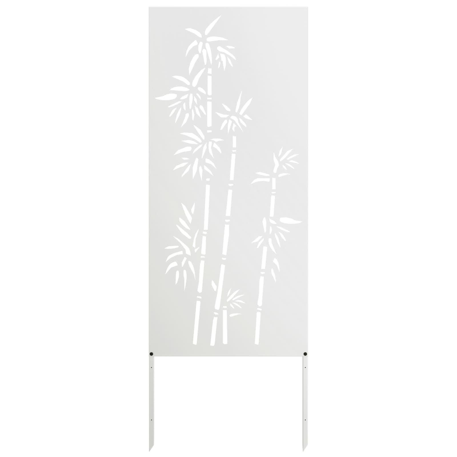 Vidaxxl brise-vue de jardin fleurs blanc 50 x 140 cm acier laminé à froid