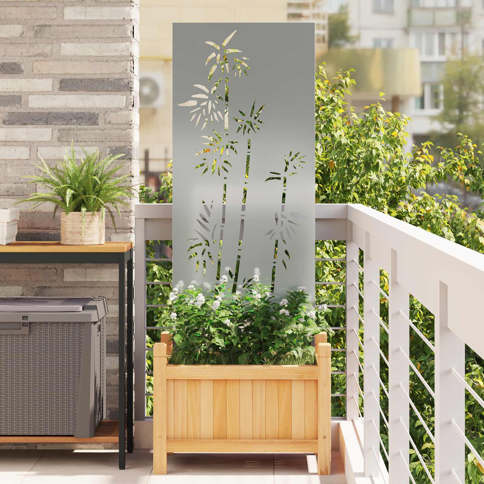 Vidaxxl brise-vue de jardin argent 50 x 140 cm en acier galvanisé