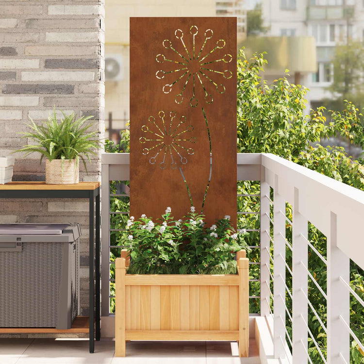 Vidaxxl brise-vue de jardin chantourné rouillé 50 x 140 cm acier corten