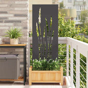 Vidaxxl brise-vue de jardin fleurs noir 50 x 140 cm acier laminé à froid - afbeelding 1