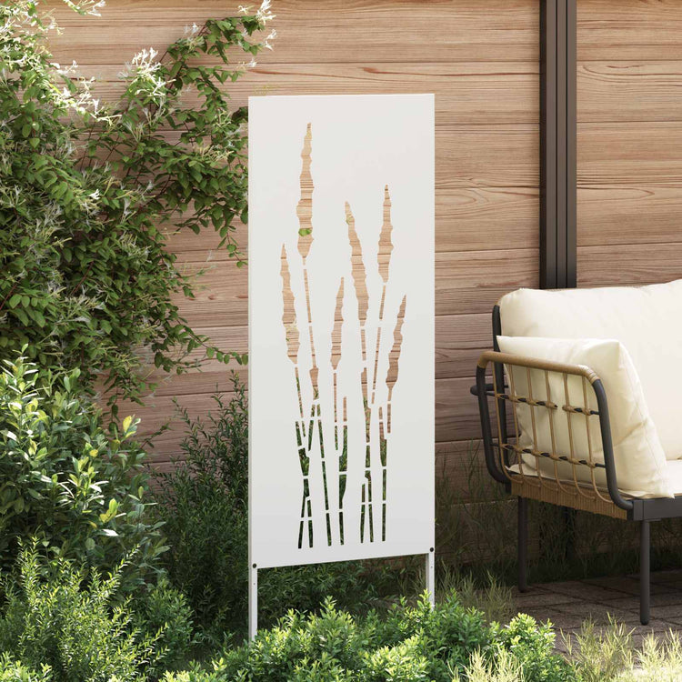 Vidaxxl brise-vue de jardin fleurs blanc 50 x 140 cm acier laminé à froid