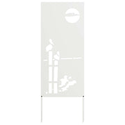 VidaXL brise-vue de jardin chantourné blanc 50 x 140 cm acier laminé à froid - afbeelding 2