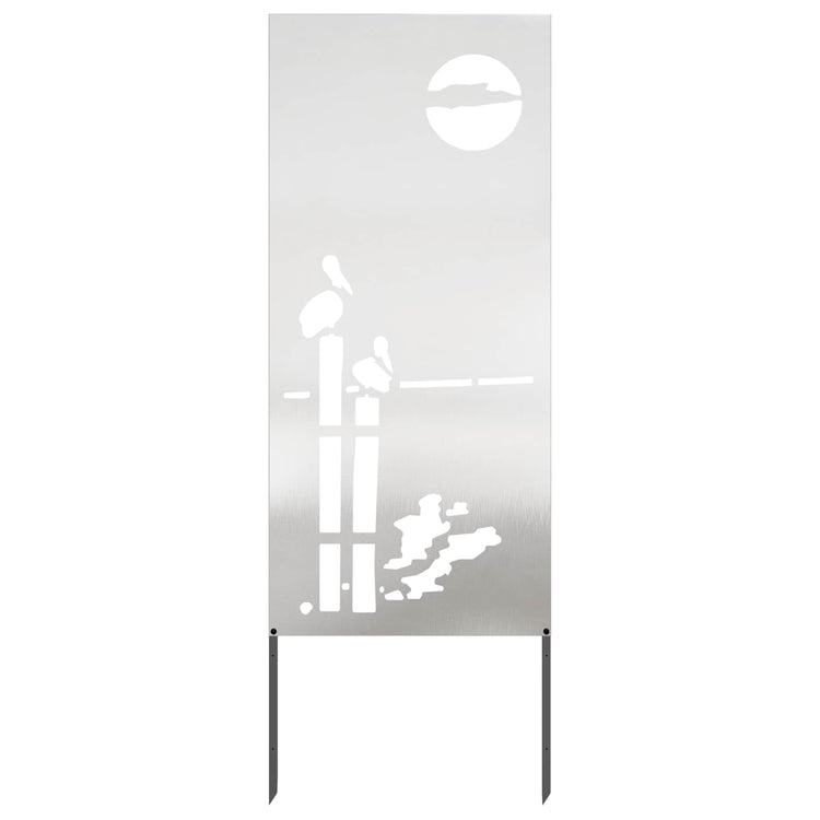 VidaXL brise-vue de jardin chantourné argent 50 x 140 cm acier inoxydable