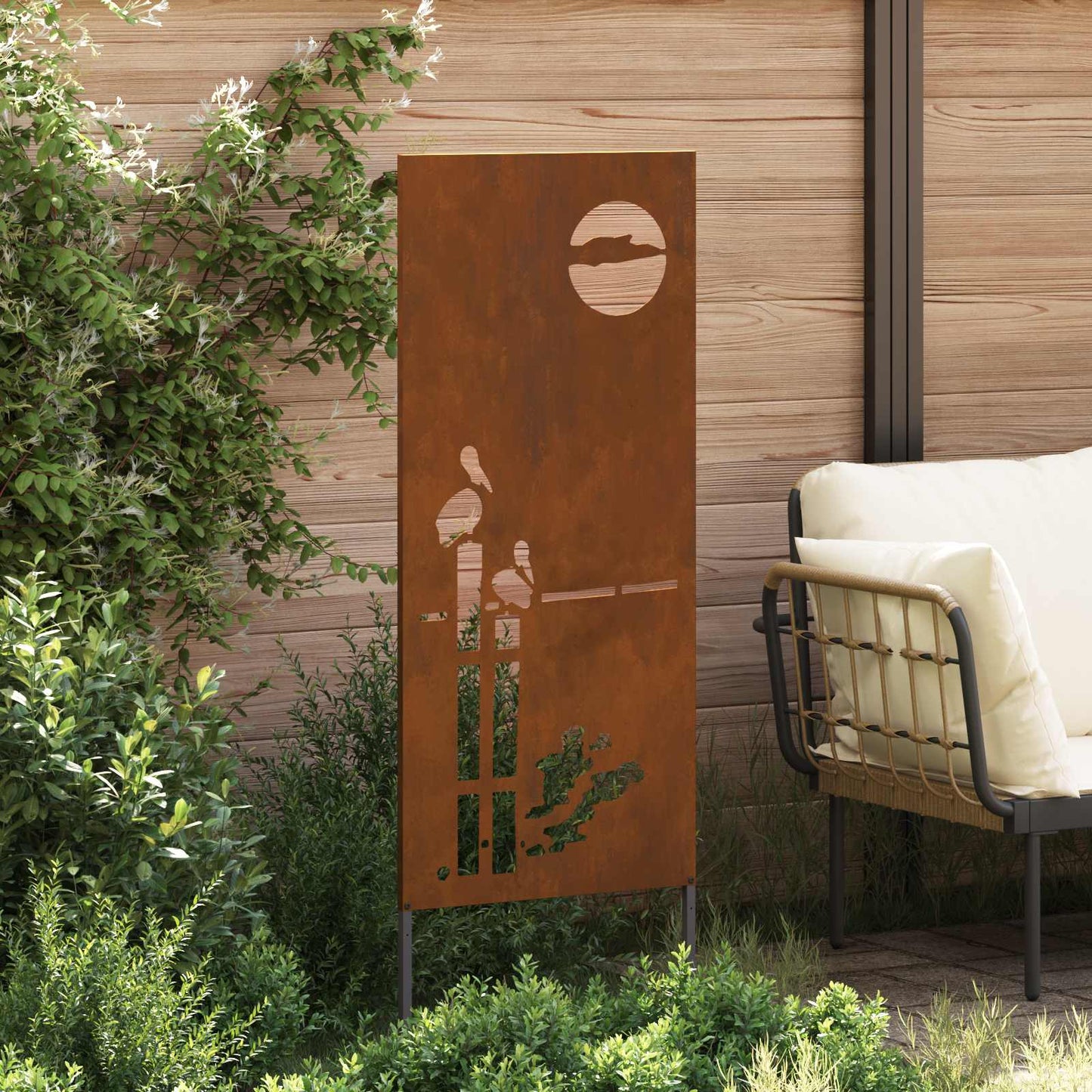 Vidaxxl brise-vue de jardin chantourné rouillé 50 x 140 cm acier corten