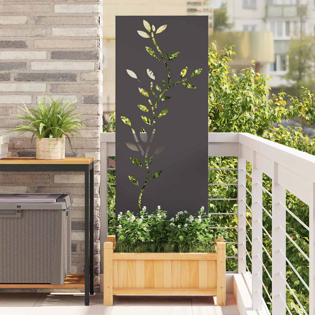 Vidaxxl brise-vue de jardin fleurs noir 50 x 140 cm acier laminé à froid