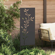Vidaxxl brise-vue de jardin fleurs noir 50 x 140 cm acier laminé à froid - afbeelding 3