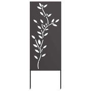 Vidaxxl brise-vue de jardin fleurs noir 50 x 140 cm acier laminé à froid - afbeelding 2