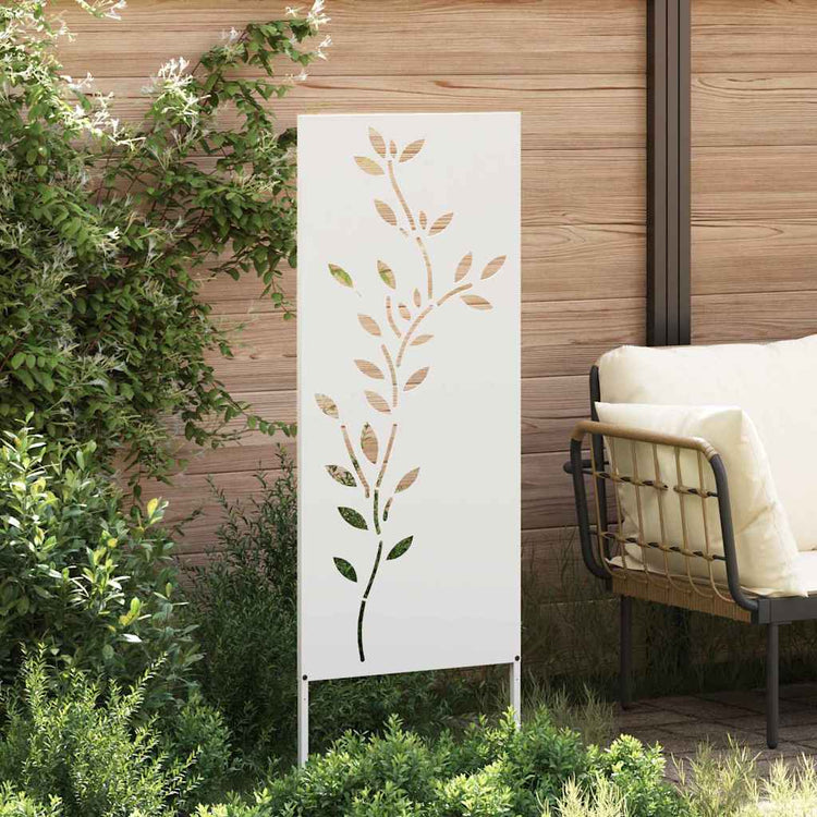 Vidaxxl brise-vue de jardin fleurs blanc 50 x 140 cm acier laminé à froid