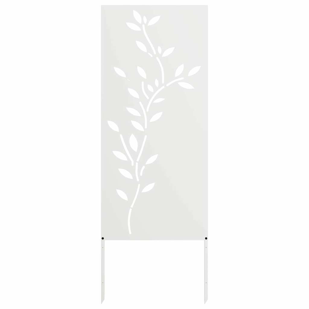 Vidaxxl brise-vue de jardin fleurs blanc 50 x 140 cm acier laminé à froid