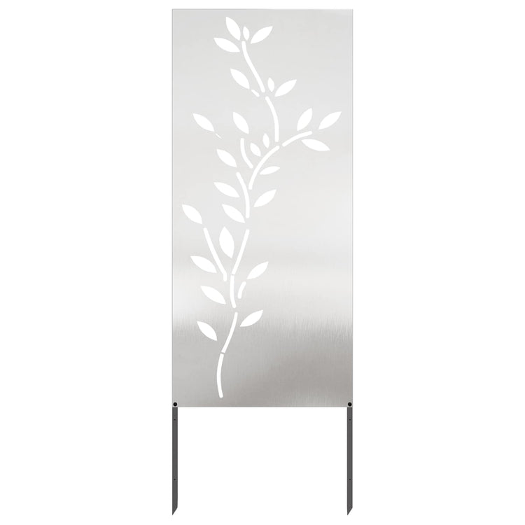 Vidaxxl brise-vue de jardin fleurs argent 50 x 140 cm acier inoxydable