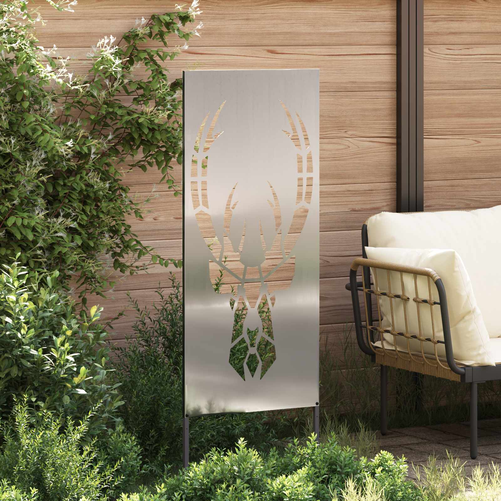 Vidaxxl brise-vue de jardin argent 50 x 140 cm en acier galvanisé