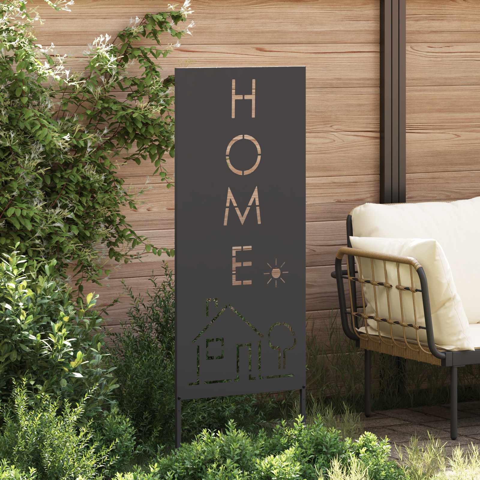 Vidaxxl brise-vue de jardin noir 50 x 140 cm acier laminé à froid