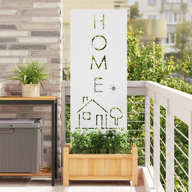 VidaXL brise-vue de jardin chantourné blanc 50 x 140 cm acier laminé à froid