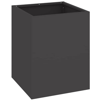 Vidaxl pot de fleur de jardin noir 32 x 32 x 40 cm acier laminé à froid