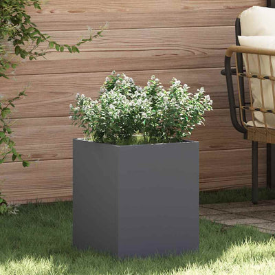 Vidaxxl pot de fleur de jardin anthracite 32 x 32 x 40 cm acier laminé à froid