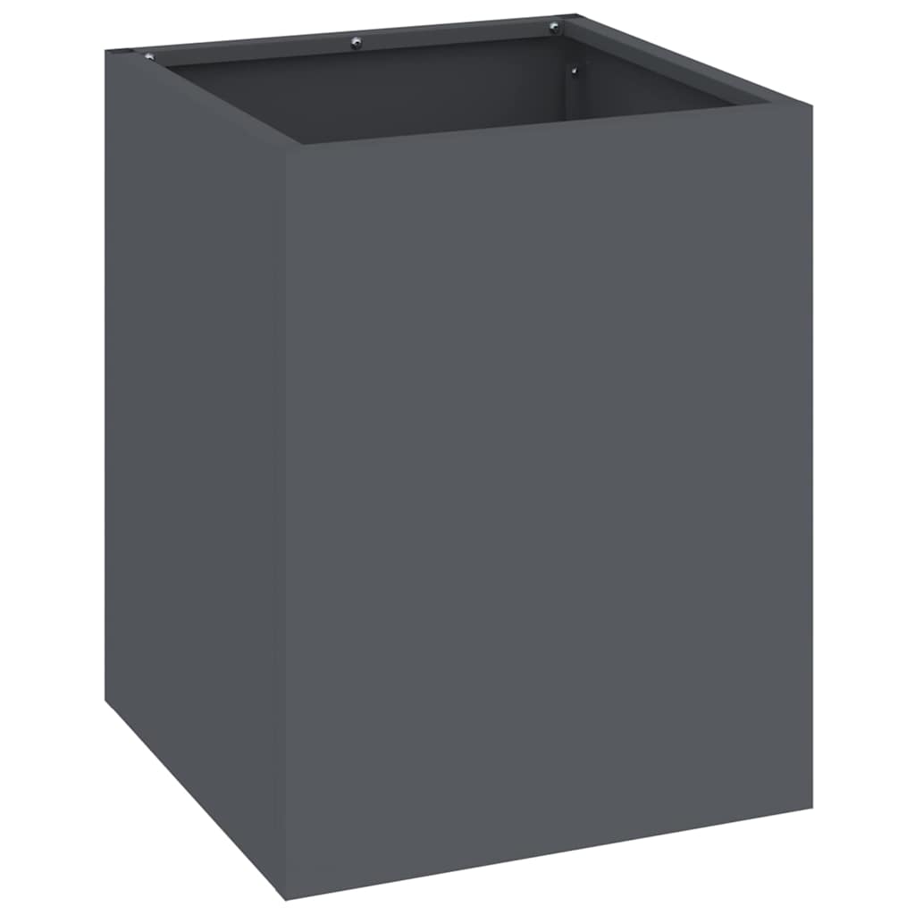 Vidaxxl pot de fleur de jardin anthracite 32 x 32 x 40 cm acier laminé à froid
