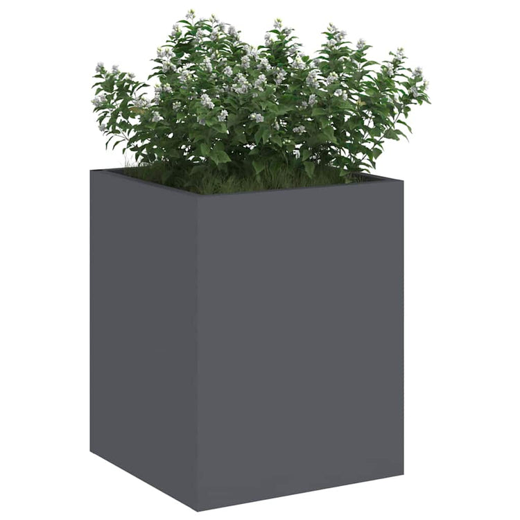 Vidaxxl pot de fleur de jardin anthracite 32 x 32 x 40 cm acier laminé à froid