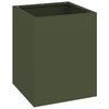 Vidaxl pot de fleur de jardin vert olive 32 x 32 x 40 cm acier laminé à froid