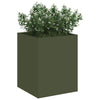 Vidaxl pot de fleur de jardin vert olive 32 x 32 x 40 cm acier laminé à froid
