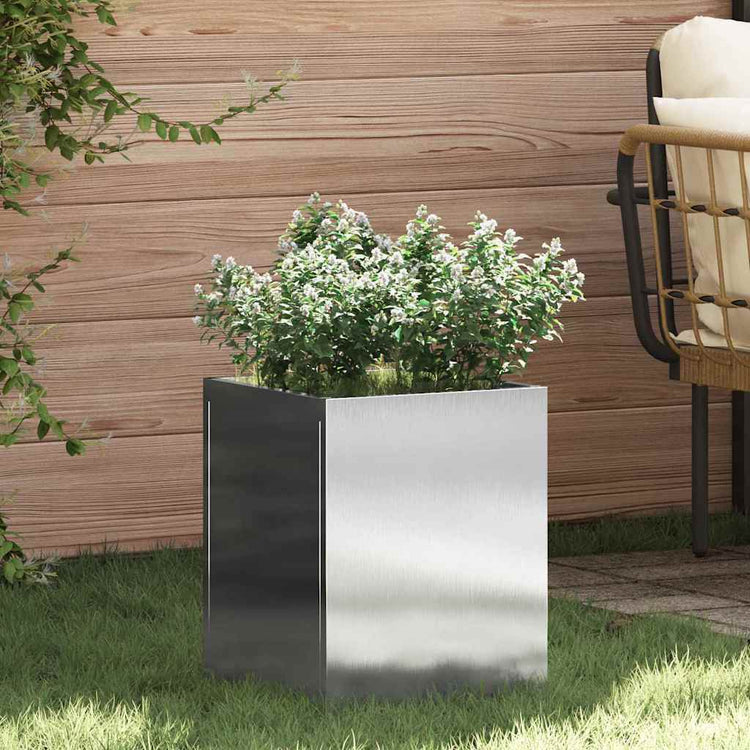 VidaXL pot de fleur de jardin acier inoxydable 32 x 32 x 40 cm acier inoxydable