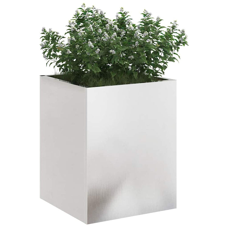 VidaXL pot de fleur de jardin acier inoxydable 32 x 32 x 40 cm acier inoxydable