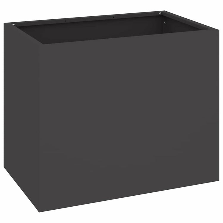 Vidaxl pot de fleur de jardin noir 50 x 32 x 40 cm acier laminé à froid