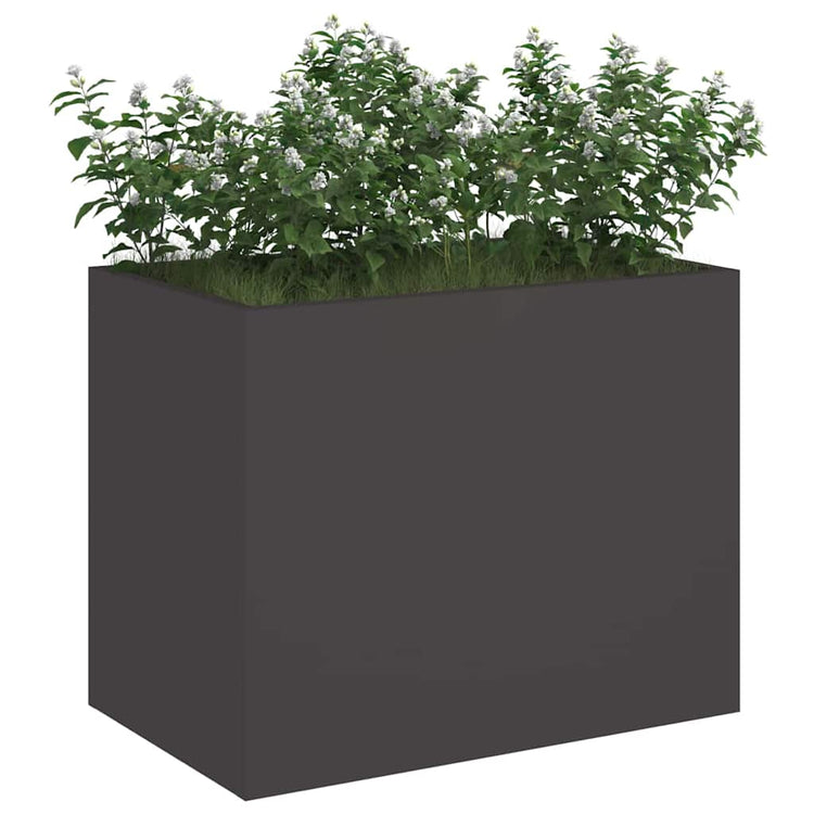 Vidaxl pot de fleur de jardin noir 50 x 32 x 40 cm acier laminé à froid